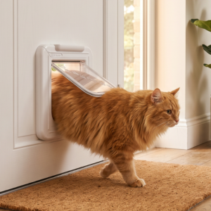 Elite Microchip Cat Flap with Timer Control White 355W