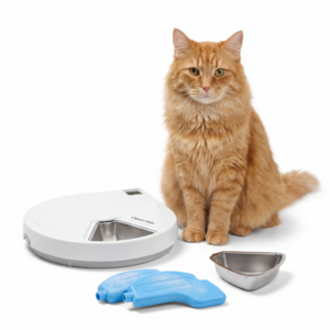 Closer Pets Five-Meal Automatic Pet Feeder with Stainless Steel Bowl Inserts and Ice Packs C500