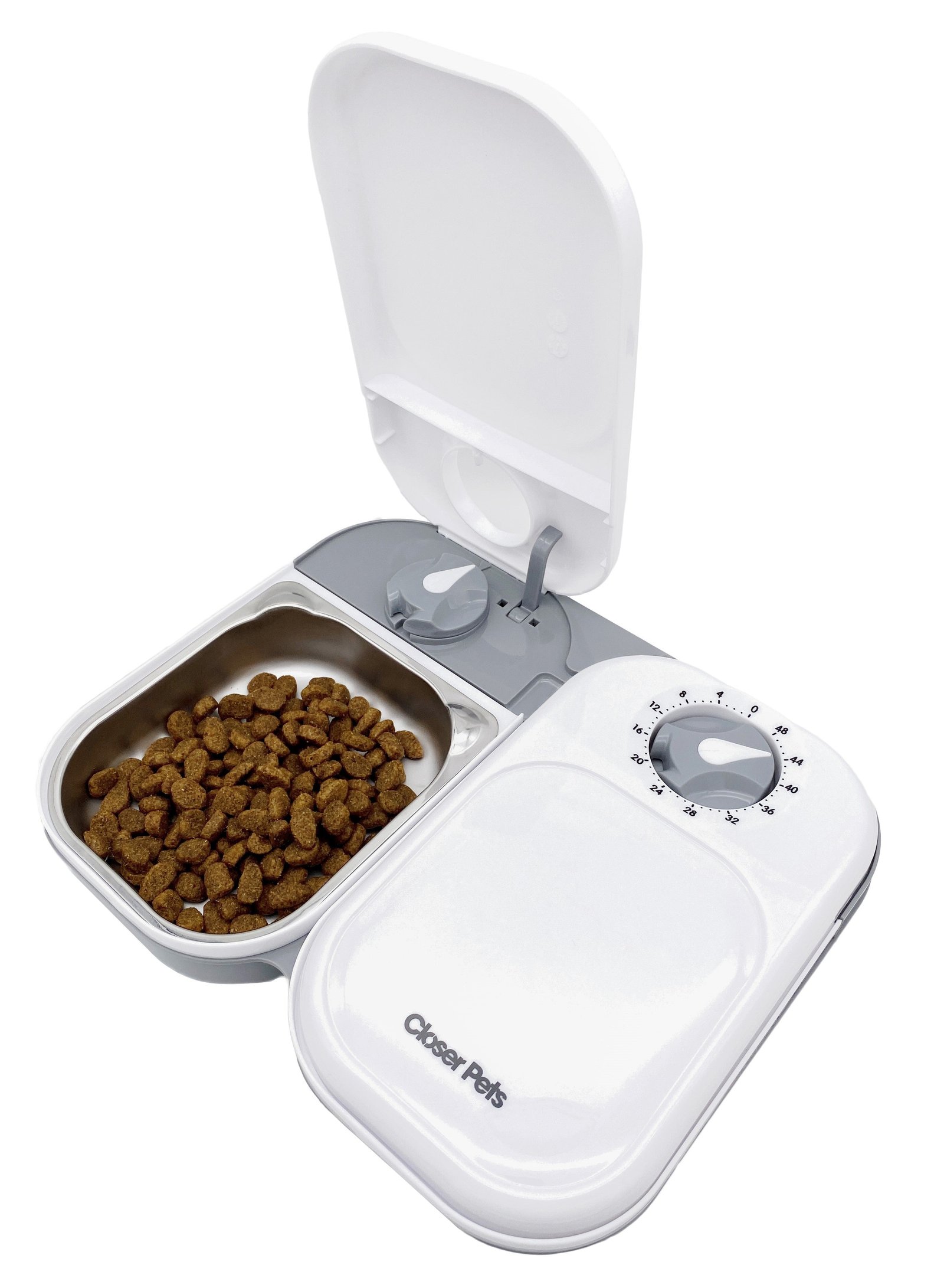 Two-Meal Automatic Pet Feeder with Stainless Steel Bowl Inserts C200