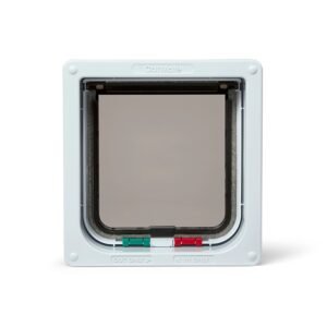4-Way-Locking Cat Flap with Liner to 50mm (2 inches) – White (235W)