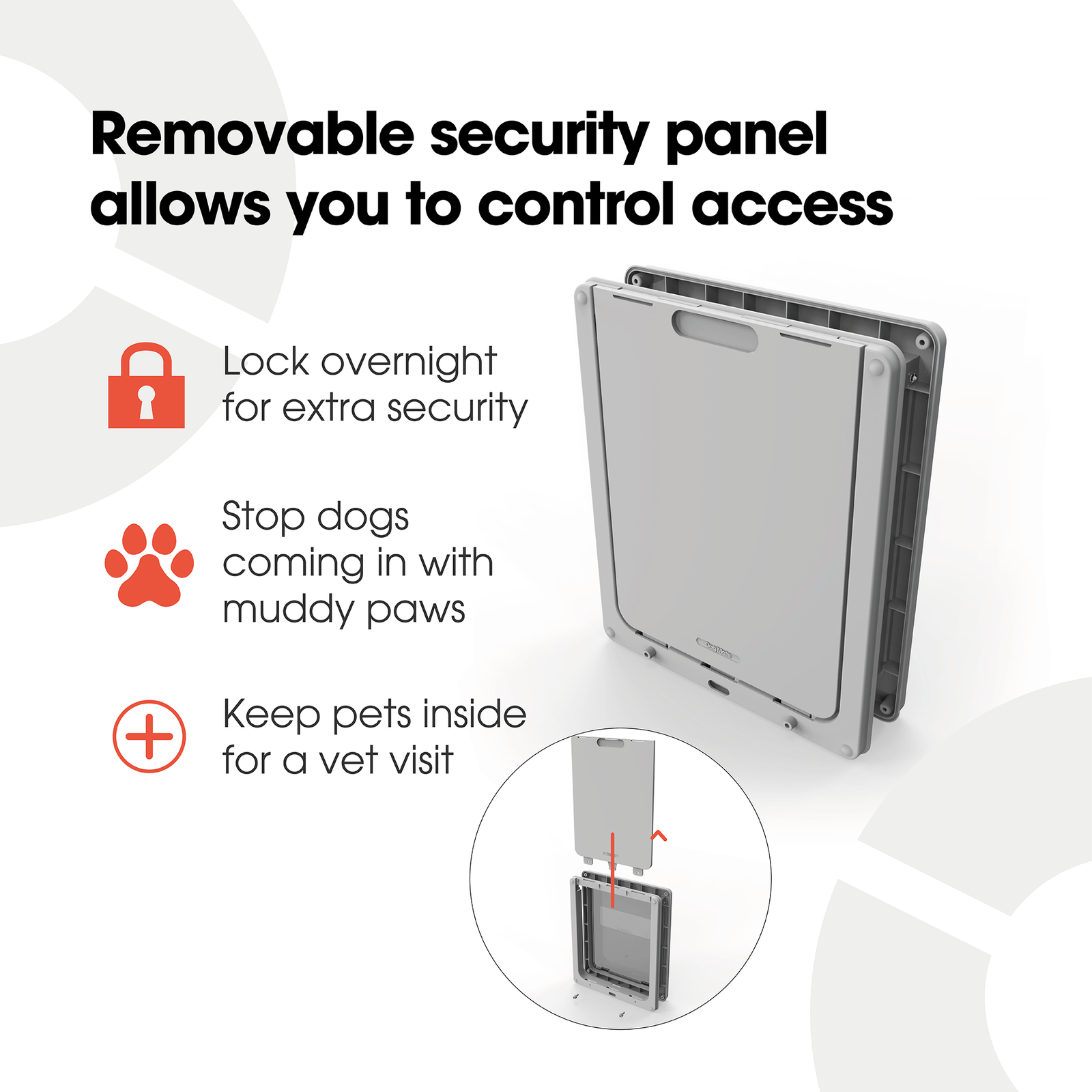 Dog Mate Large Dog Door, Easy Fitting, Fast Installation, Convenient, Tamper Proof, Weatherproof, Draught Excluder, Silent, Extremely Durable – White