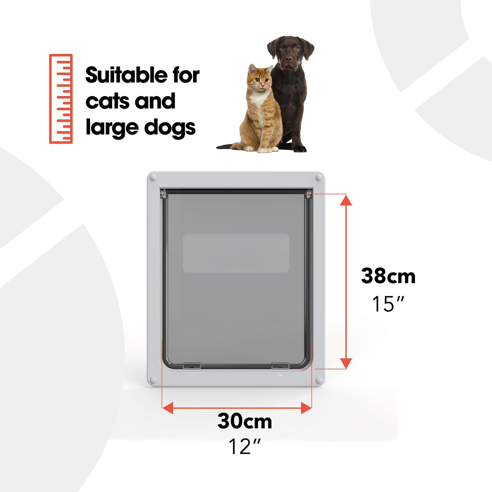 Dog Mate Large Dog Door, Easy Fitting, Fast Installation, Convenient, Tamper Proof, Weatherproof, Draught Excluder, Silent, Extremely Durable – White