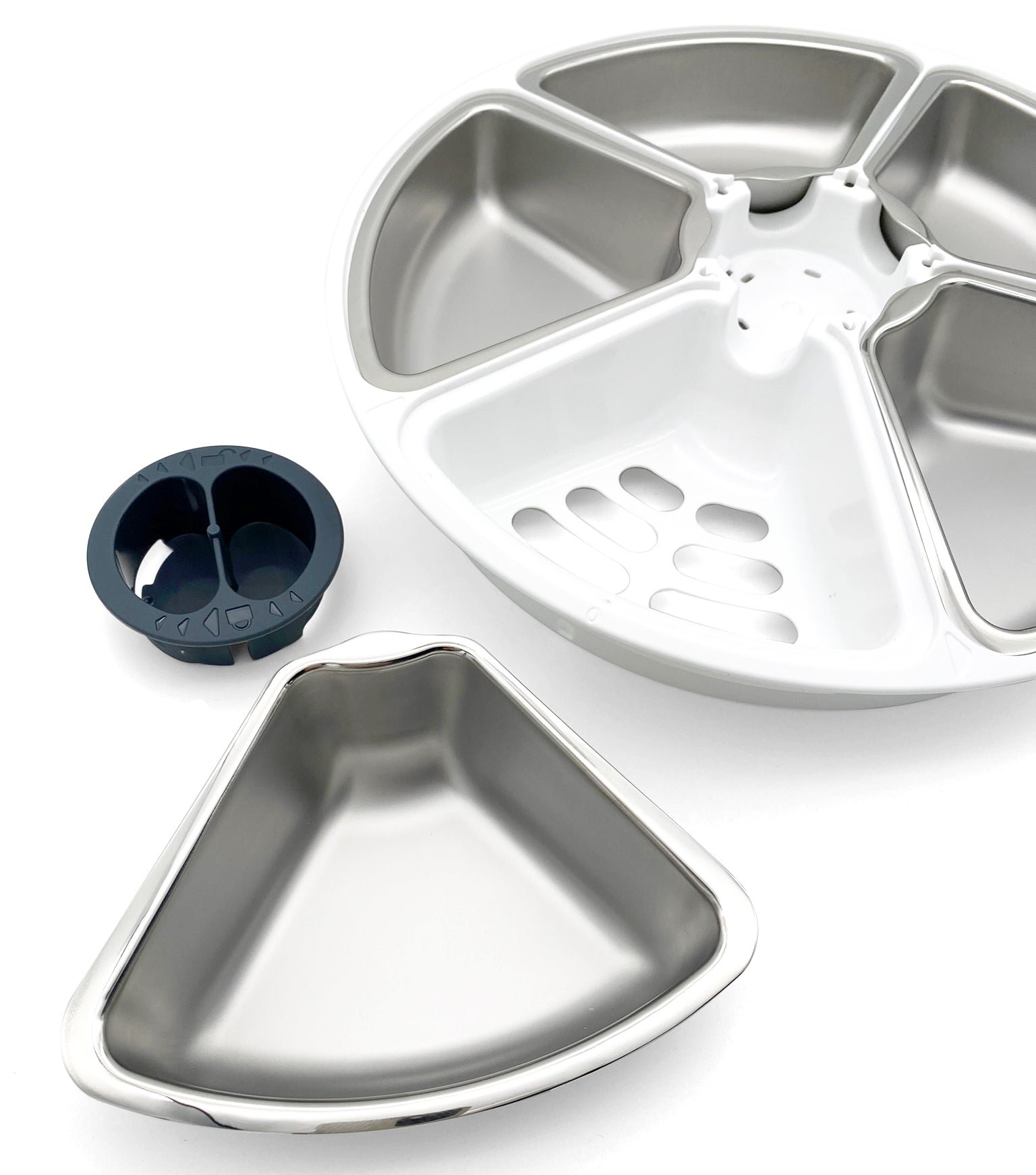 Stainless Steel Bowl Inserts for Five Meal Automatic Pet Feeder, Pack of 5