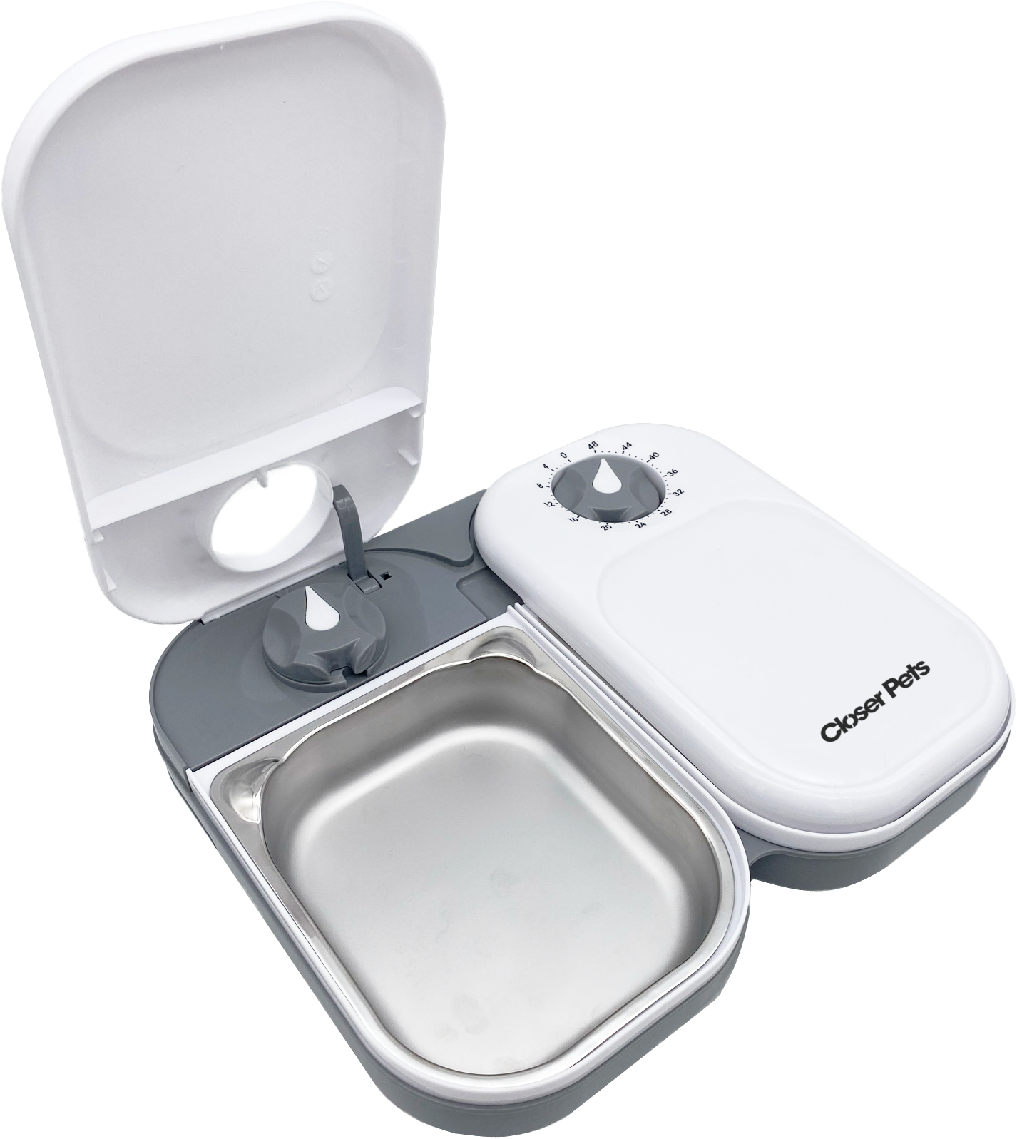 Two-Meal Automatic Pet Feeder with Stainless Steel Bowl Inserts C200