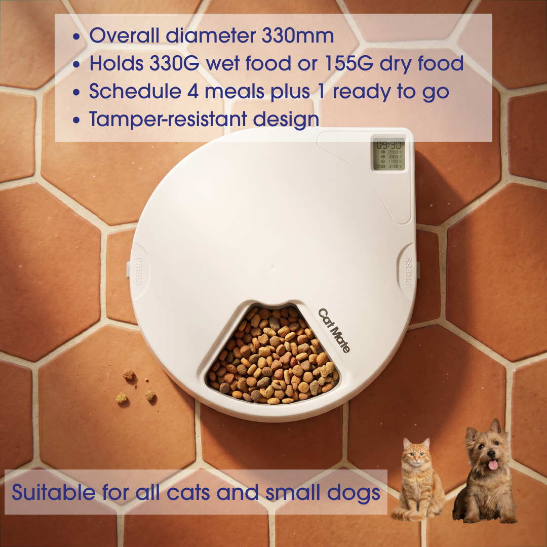 Cat Mate C500 – 5 Meal Digital Automatic Feeder with Ice Packs